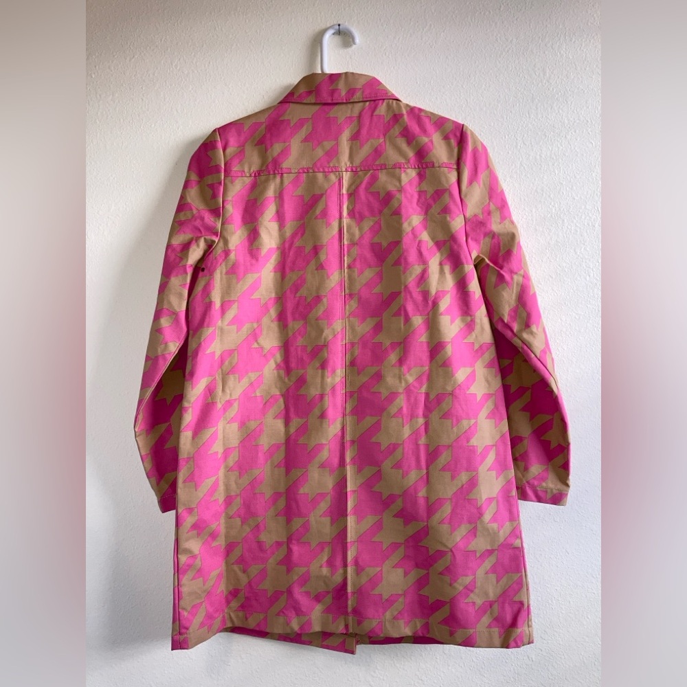 Isaac Mizrahi for Target Houndstooth Trench Coat NWT Pink Tan Size S - Picture 11 of 14